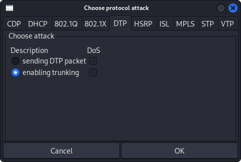 yersinia DTP enabling trunking